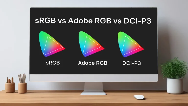 Diferențe gamă de culori sRGB vs Adobe RGB vs DCI-P3